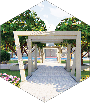 Elevated Designer Entrance Arch with gate at Aero Imperia